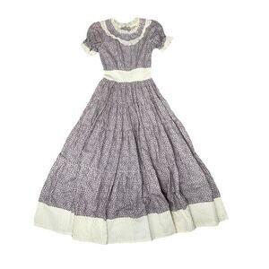 Vintage Dress Cottagecore Prairie Grannycore Maxi Dainty Floral Women’s XS